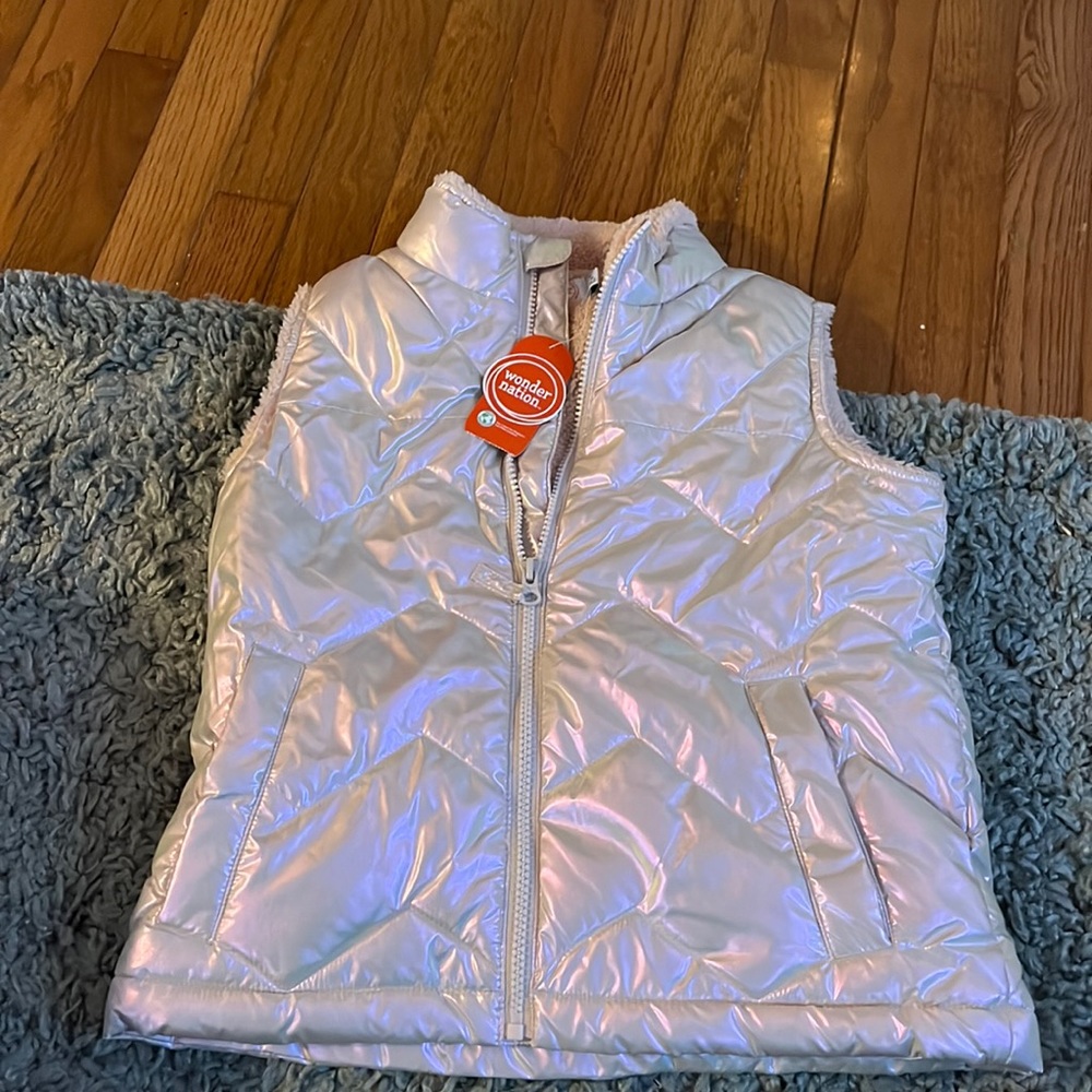 Fluffy warm girls vest